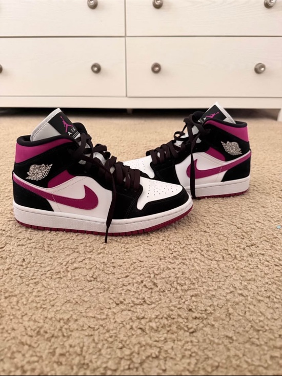 Jordan Shoes - Jordan Mid Top Sneakers - White, Black & Pink